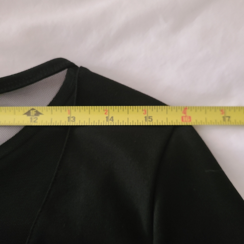 Marcella Mesh Inset Long Sleeve Fitted Roxanne Dress Black Sz M - Picture 13 of 13